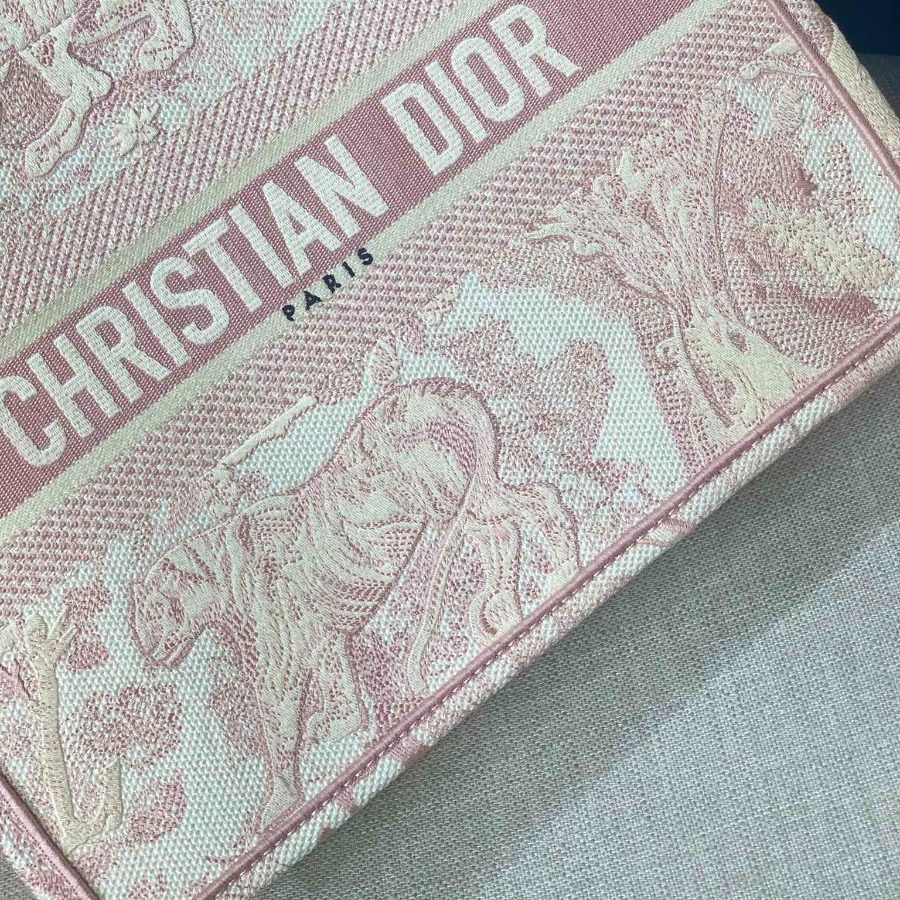 SMALL DIOR BOOK TOTE WITH DIOR OBLIQUE EMBROIDERY