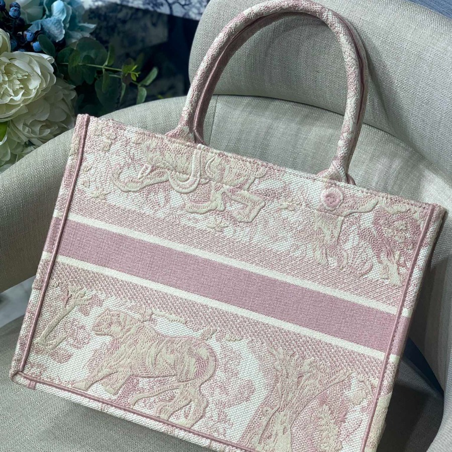 SMALL DIOR BOOK TOTE WITH DIOR OBLIQUE EMBROIDERY
