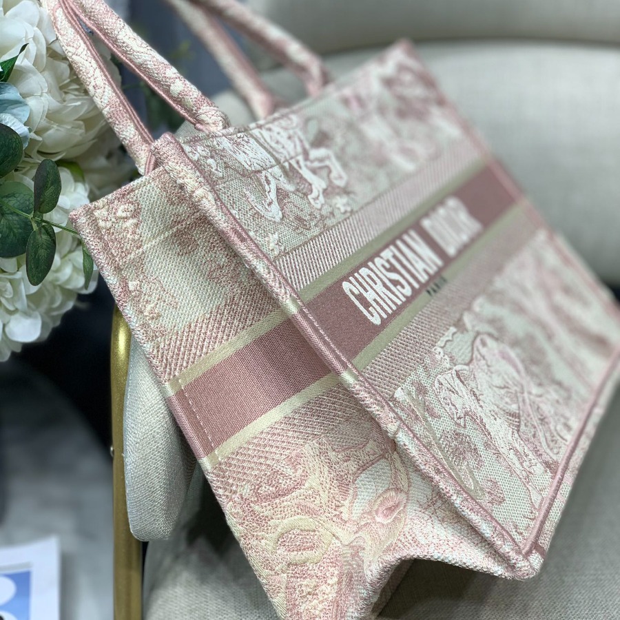 SMALL DIOR BOOK TOTE WITH DIOR OBLIQUE EMBROIDERY