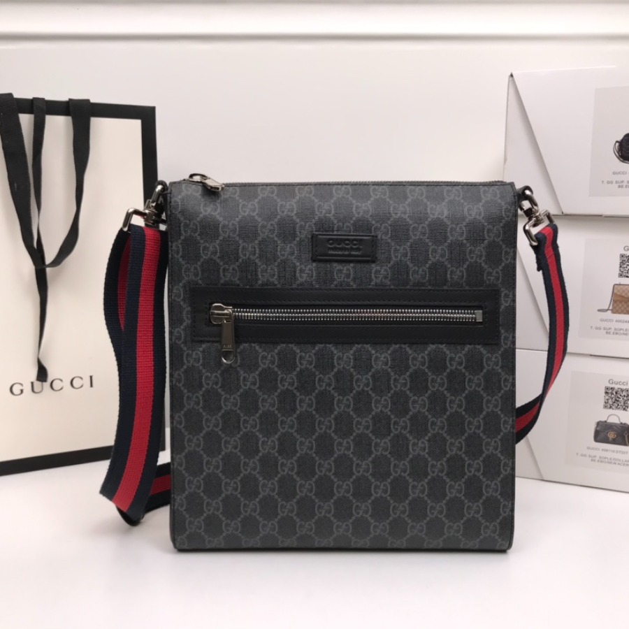 474137 GG Black messenger, GUCCI Messengers Bags for Men