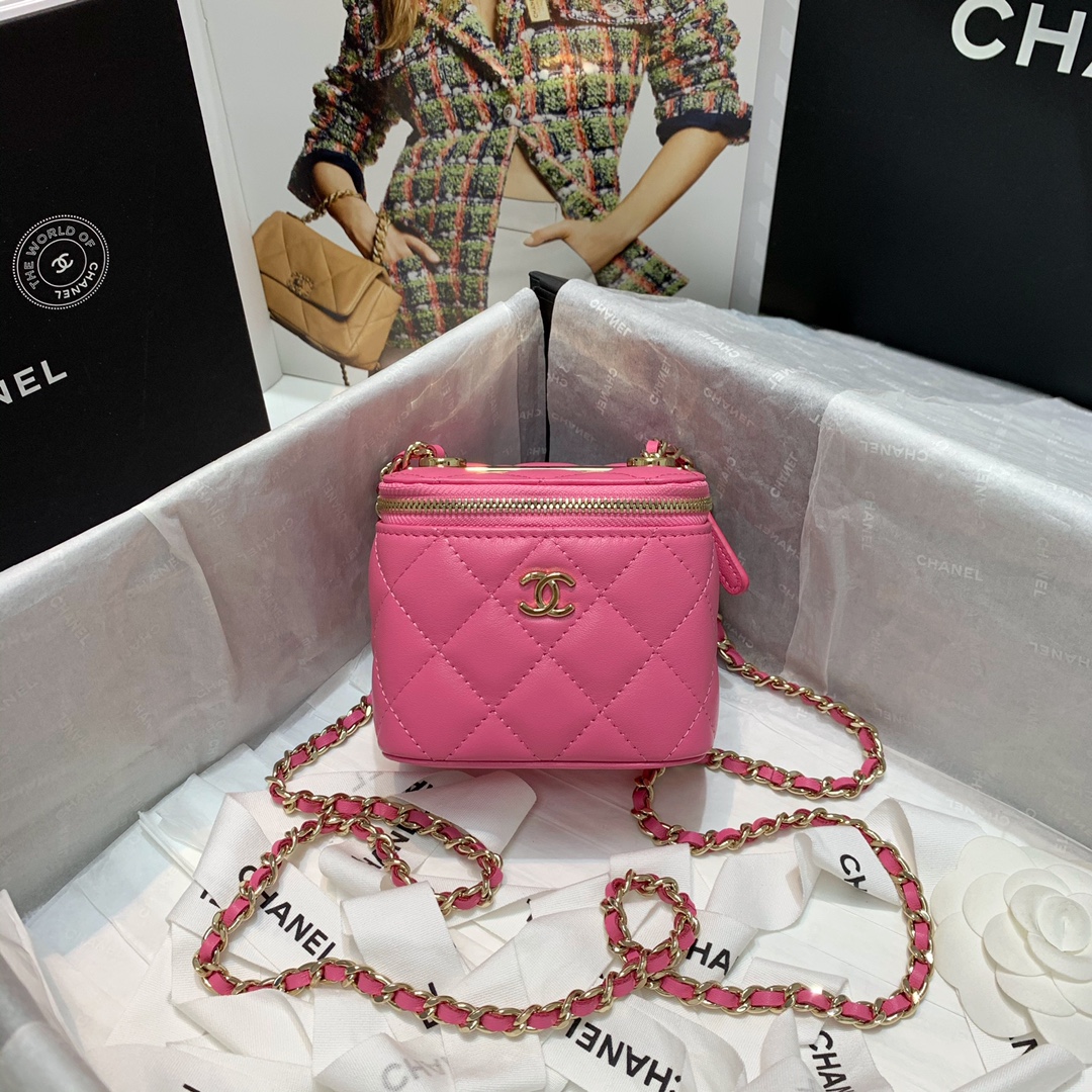 AP1473 mini vanity with chain, Lambskin & Gold-Tone Metal, CHANEL BAGS