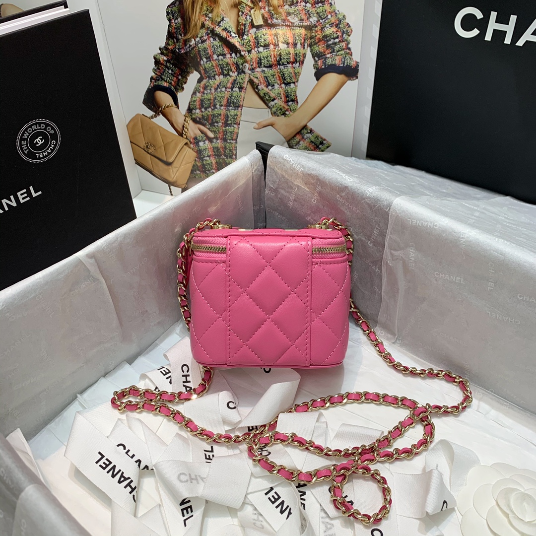 AP1473 mini vanity with chain, Lambskin & Gold-Tone Metal, CHANEL BAGS