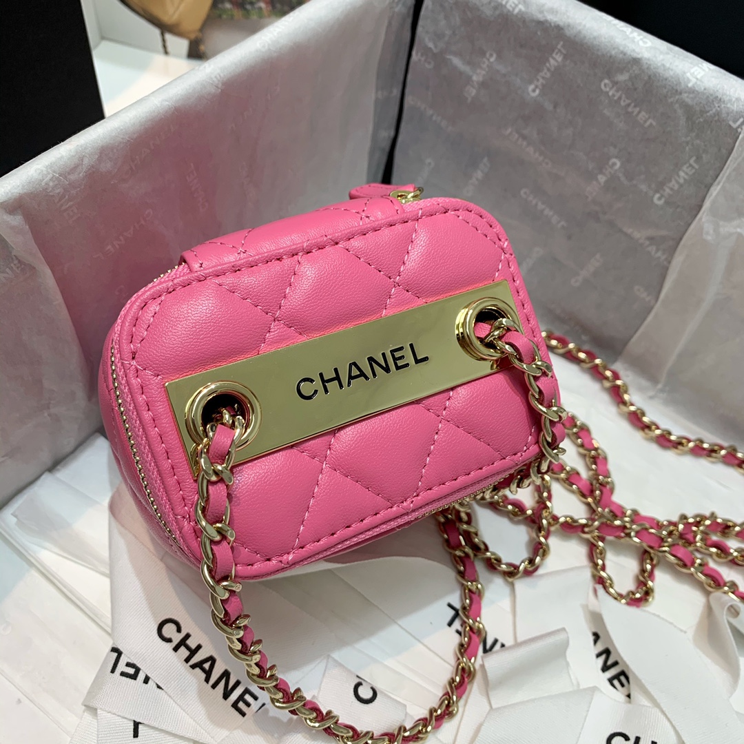 AP1473 mini vanity with chain, Lambskin & Gold-Tone Metal, CHANEL BAGS