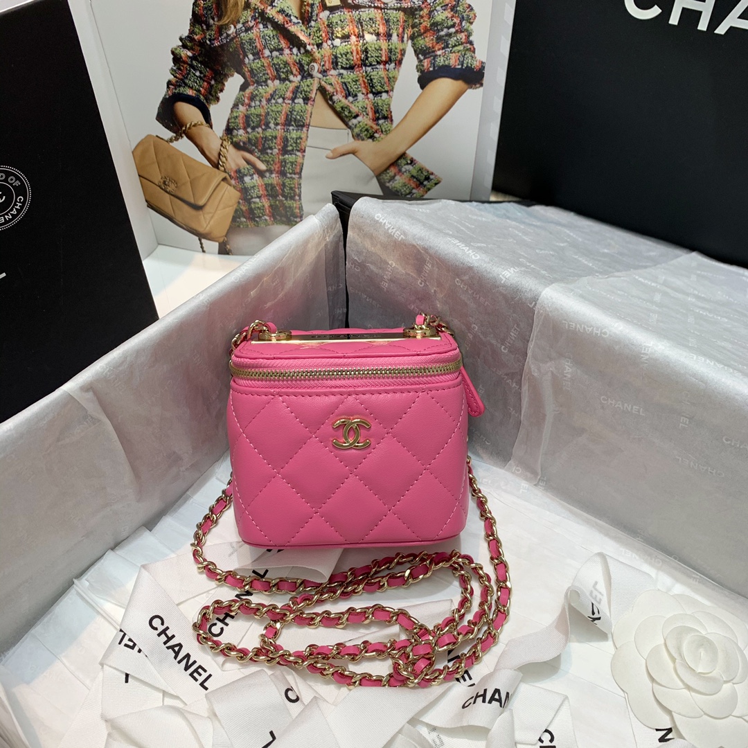 AP1473 mini vanity with chain, Lambskin & Gold-Tone Metal, CHANEL BAGS