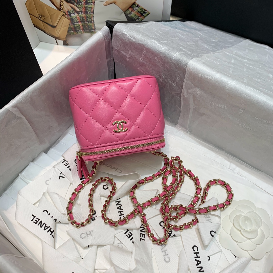 AP1473 mini vanity with chain, Lambskin & Gold-Tone Metal, CHANEL BAGS