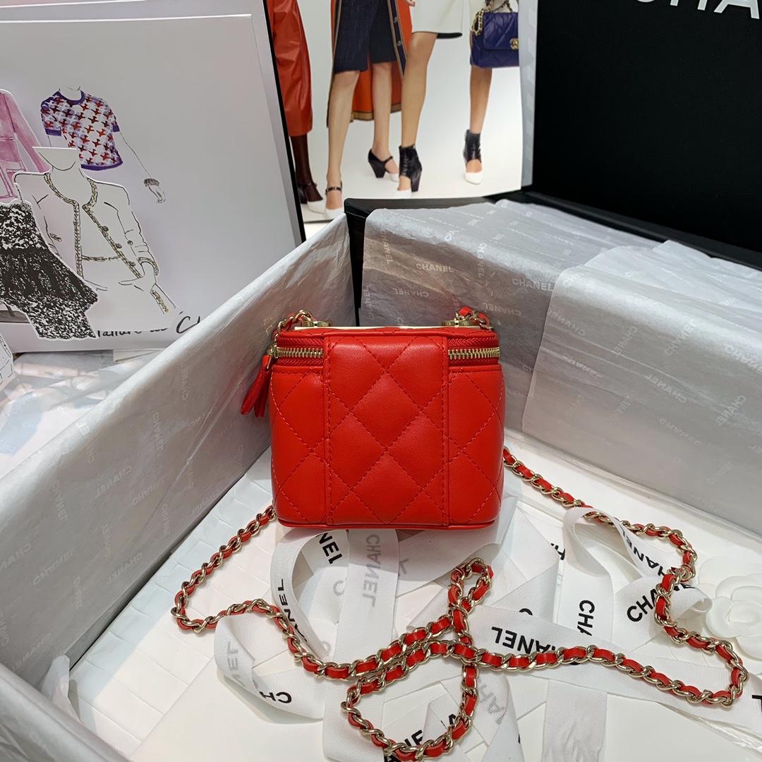 AP1473 mini vanity with chain, Lambskin & Gold-Tone Metal, CHANEL BAGS