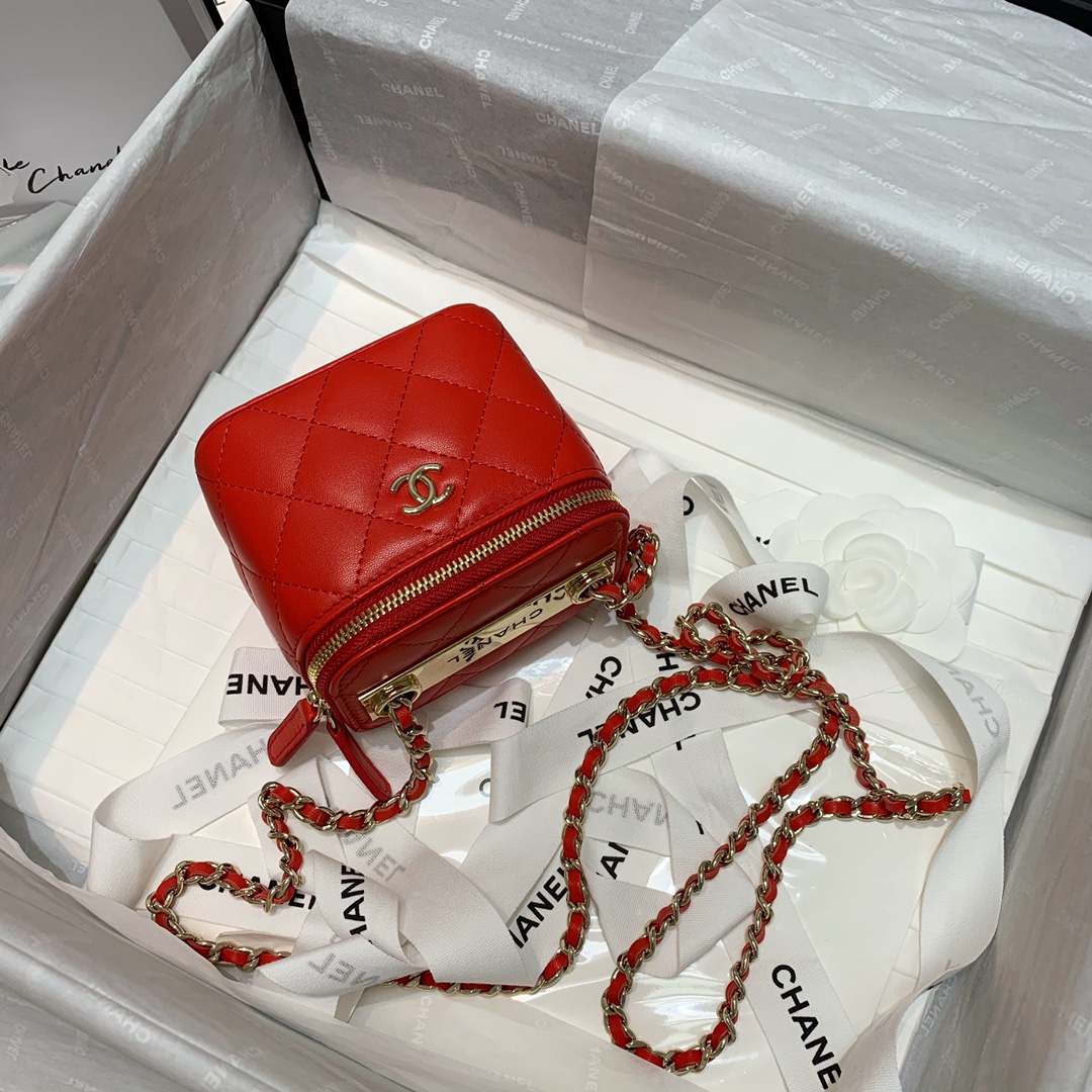 AP1473 mini vanity with chain, Lambskin & Gold-Tone Metal, CHANEL BAGS
