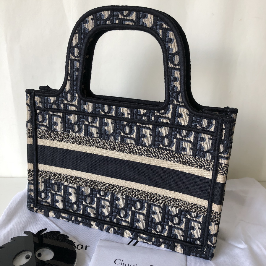 DIOR OBLIQUE EMBROIDERED MINI DIOR BOOK TOTE