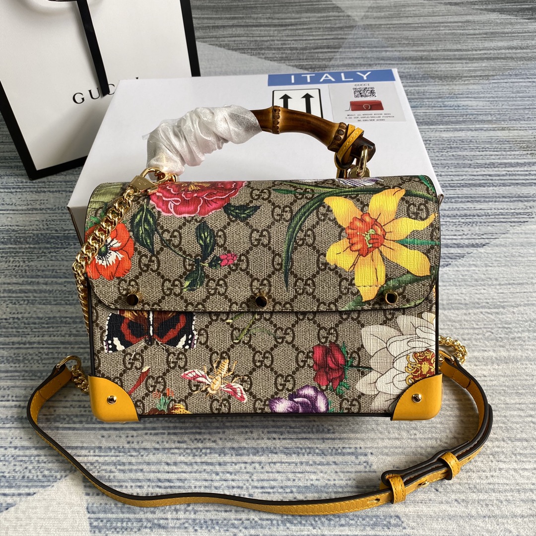 603221 Padlock GG small bamboo shoulder bag, GUCCI Top Handle Bags for Women