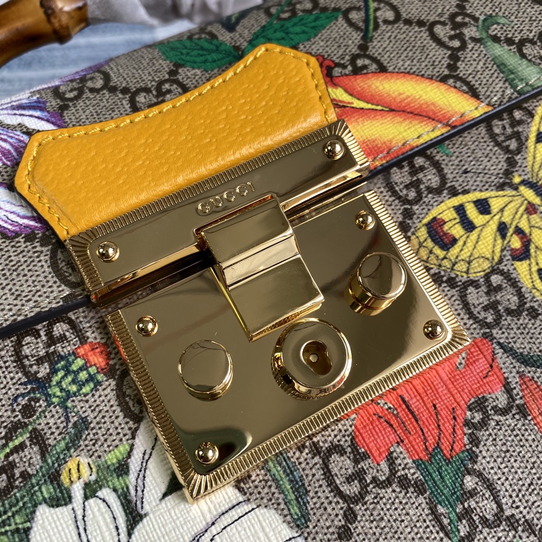 603221 Padlock GG small bamboo shoulder bag, GUCCI Top Handle Bags for Women