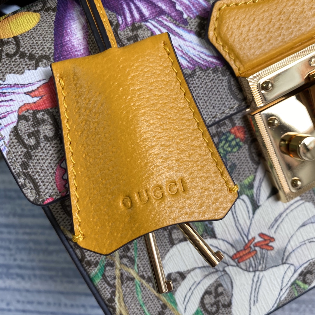 603221 Padlock GG small bamboo shoulder bag, GUCCI Top Handle Bags for Women