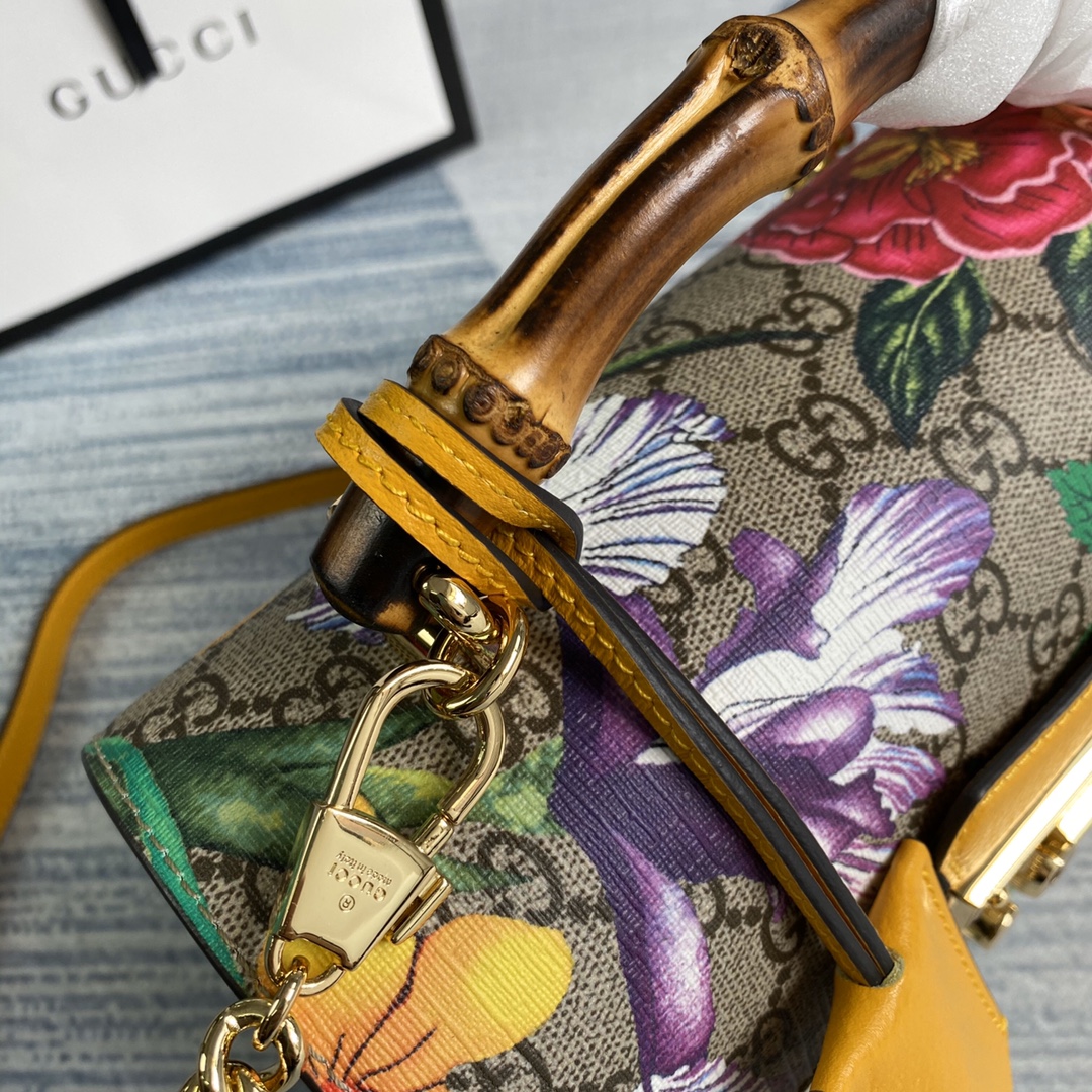 603221 Padlock GG small bamboo shoulder bag, GUCCI Top Handle Bags for Women