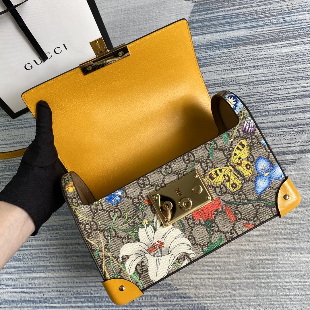603221 Padlock GG small bamboo shoulder bag, GUCCI Top Handle Bags for Women