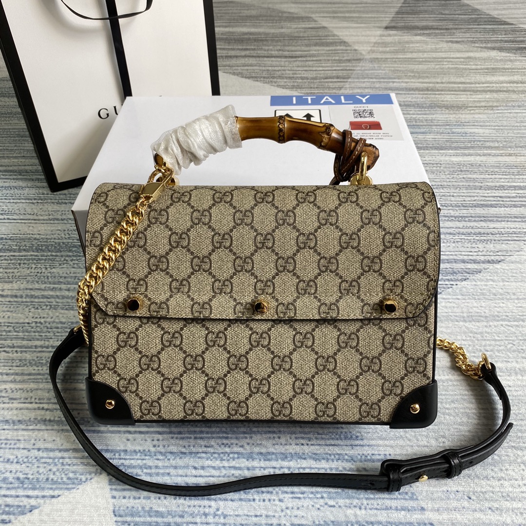 603221 Padlock GG small bamboo shoulder bag, GUCCI Top Handle Bags for Women