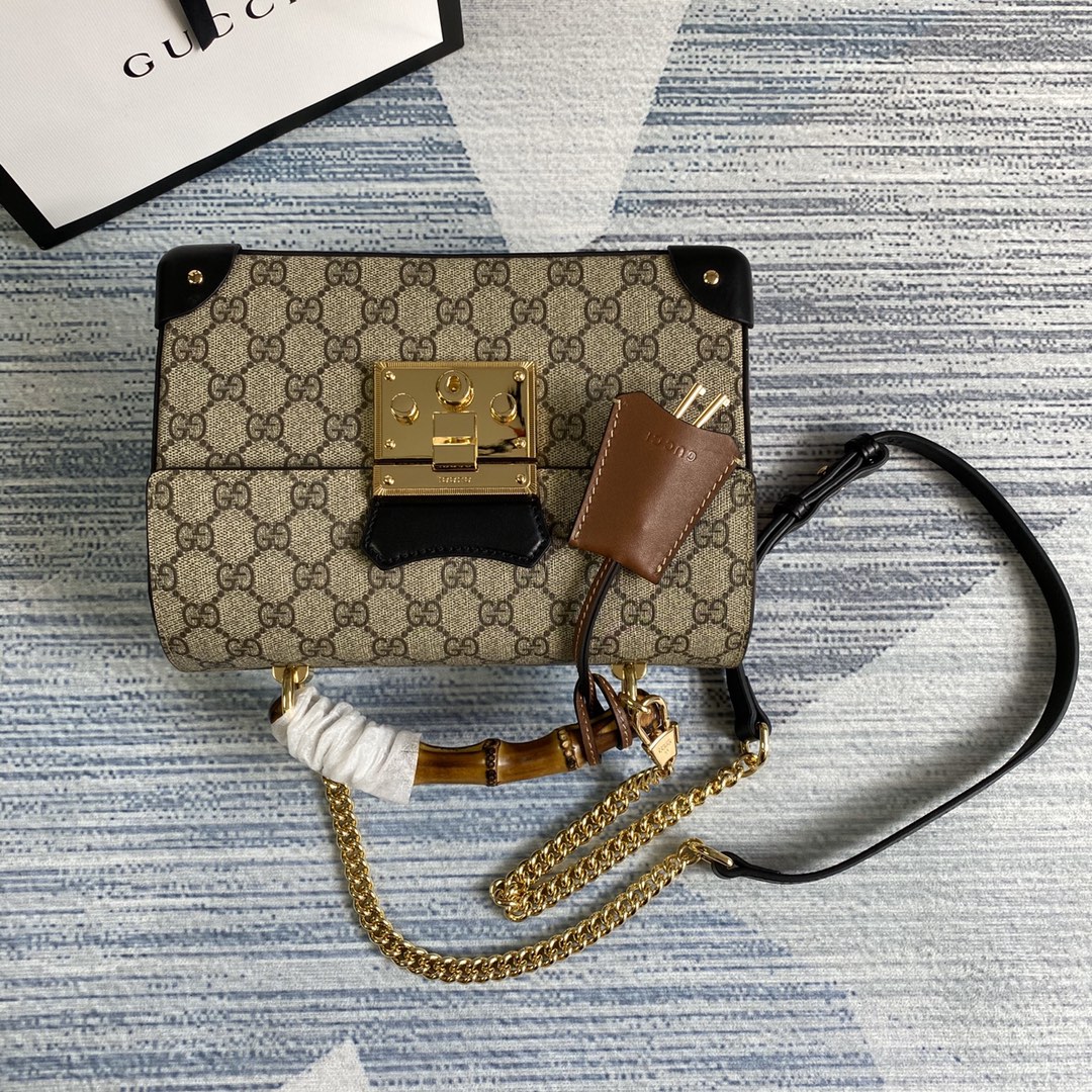603221 Padlock GG small bamboo shoulder bag, GUCCI Top Handle Bags for Women