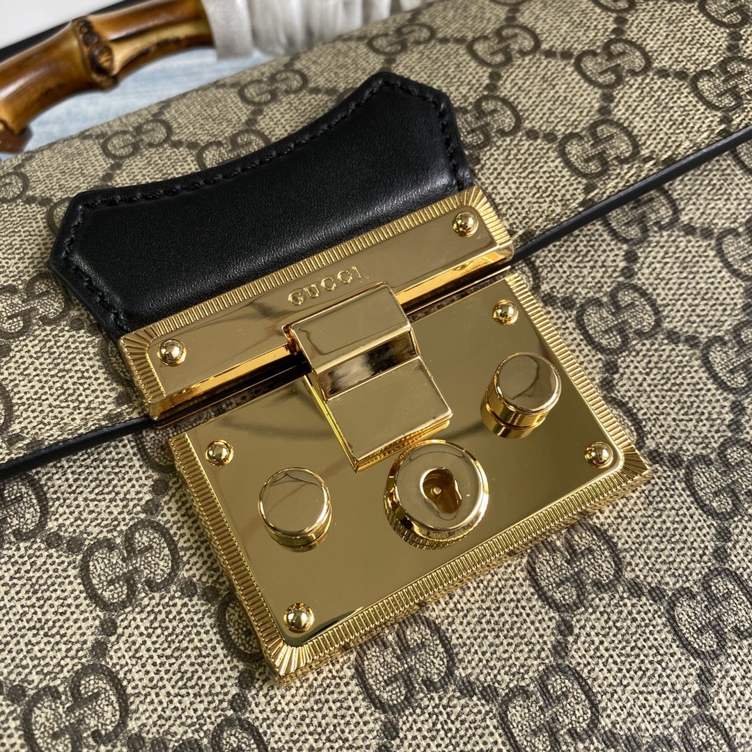 603221 Padlock GG small bamboo shoulder bag, GUCCI Top Handle Bags for Women