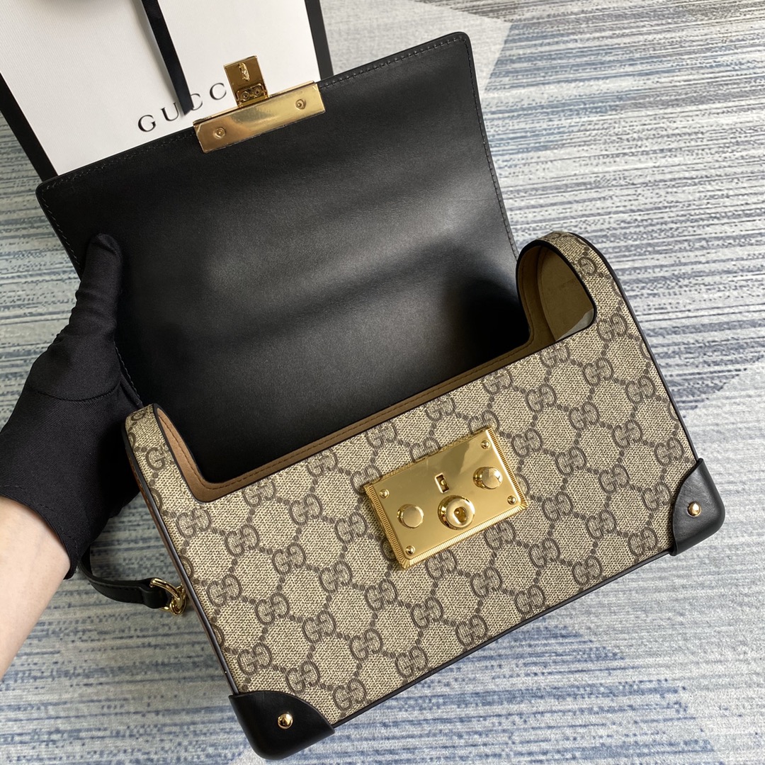 603221 Padlock GG small bamboo shoulder bag, GUCCI Top Handle Bags for Women