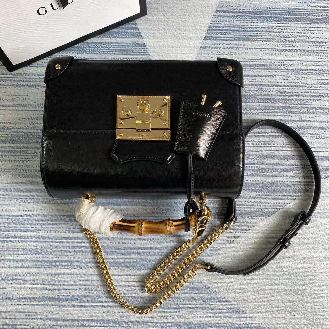 603221 Padlock GG small bamboo shoulder bag, GUCCI Top Handle Bags for Women