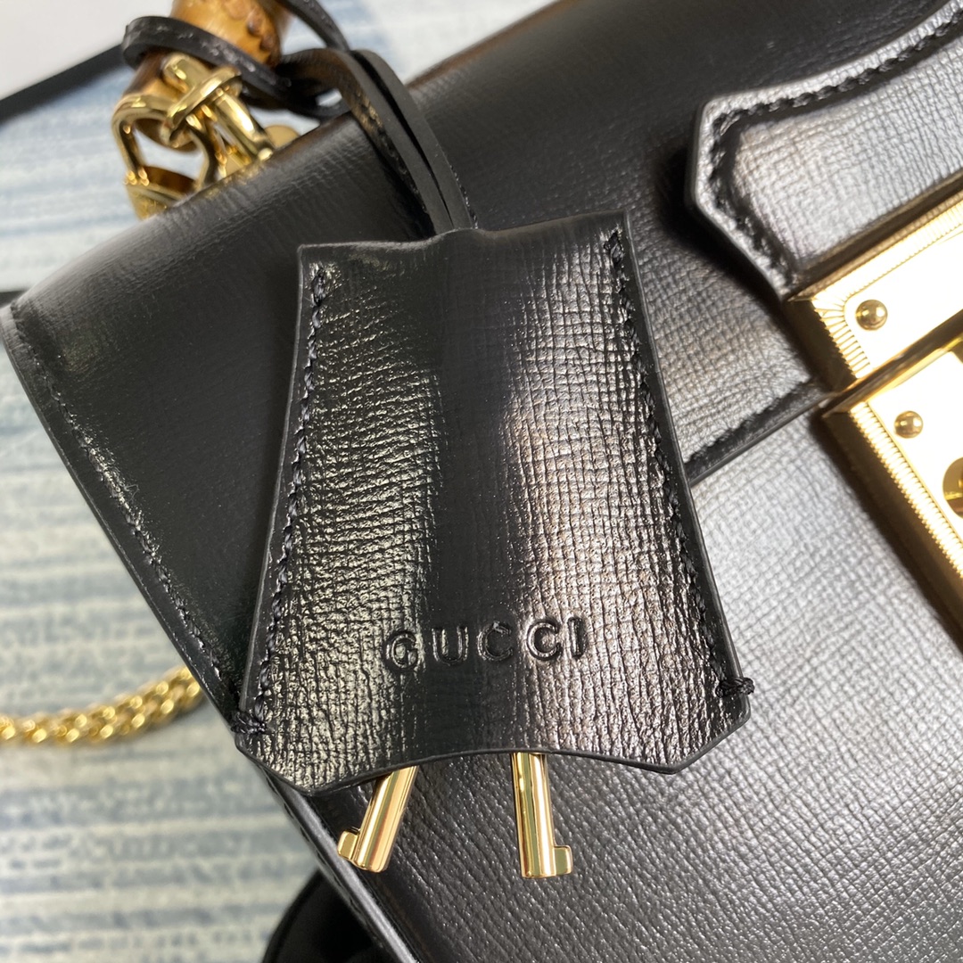 603221 Padlock GG small bamboo shoulder bag, GUCCI Top Handle Bags for Women