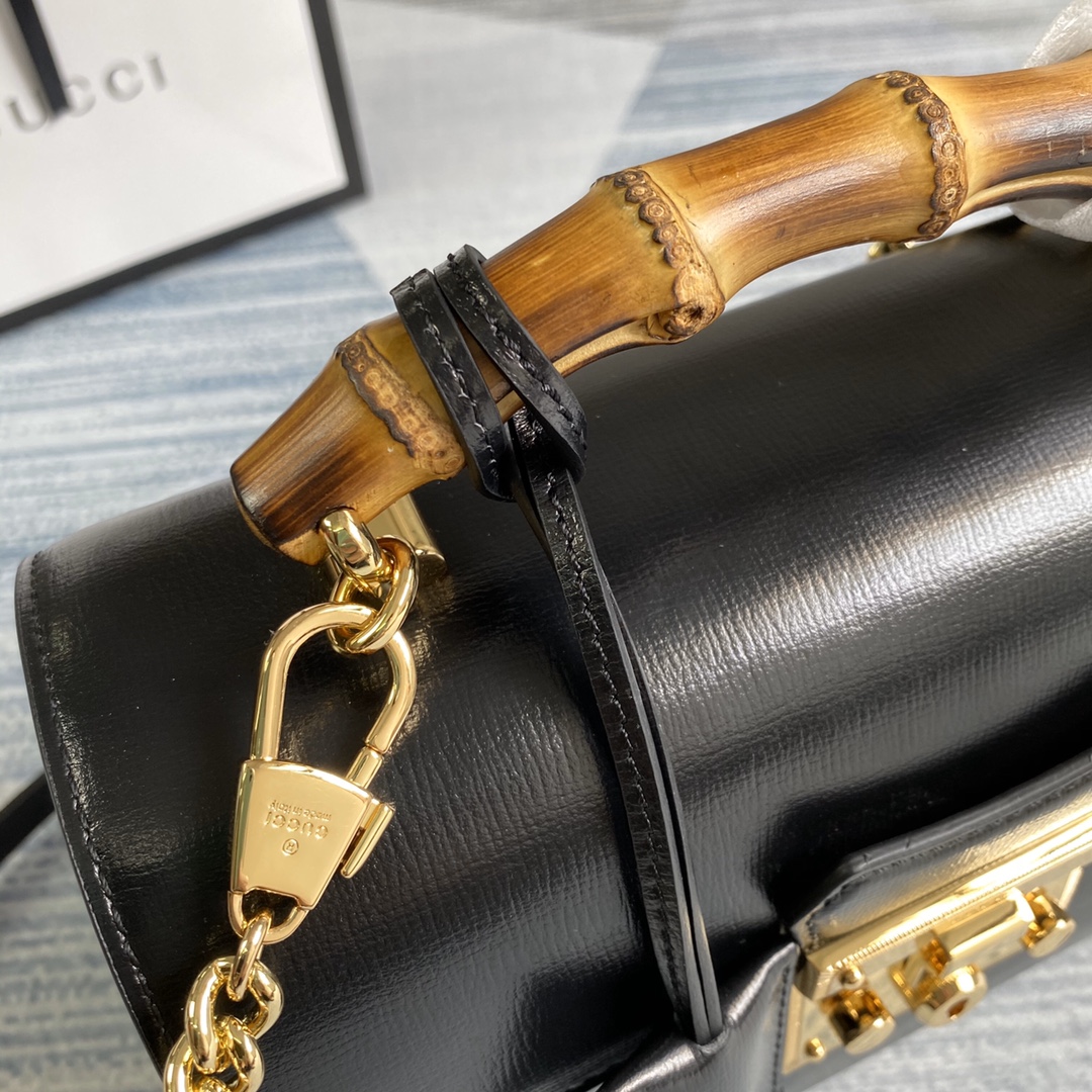 603221 Padlock GG small bamboo shoulder bag, GUCCI Top Handle Bags for Women