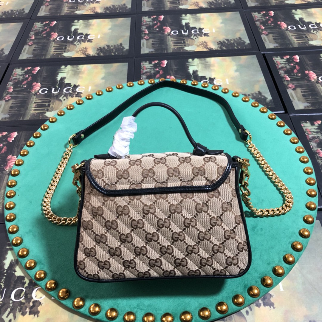 583571 GG Marmont mini top handle bag, GUCCI Women's Top Handles & Boston Bags