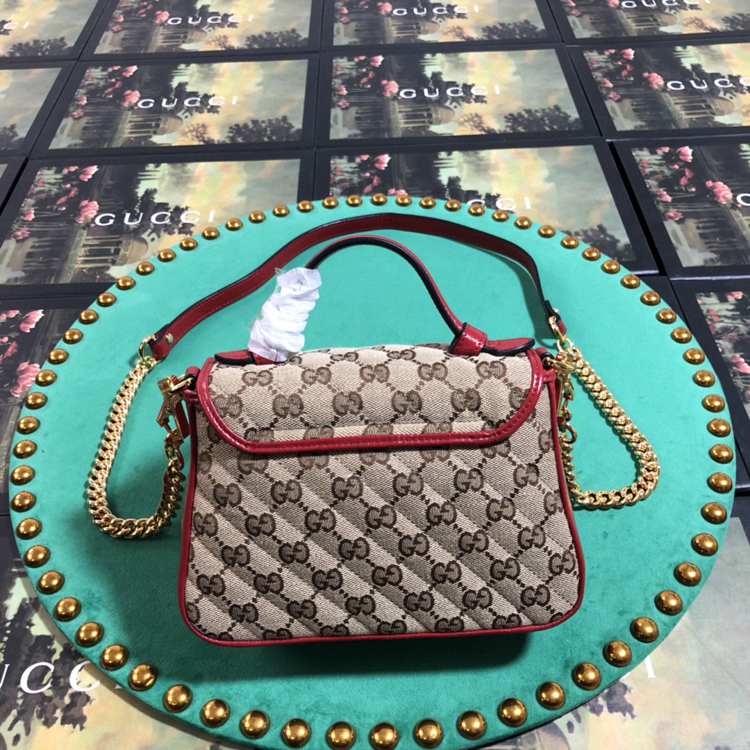 583571 GG Marmont mini top handle bag, GUCCI Women's Top Handles & Boston Bags