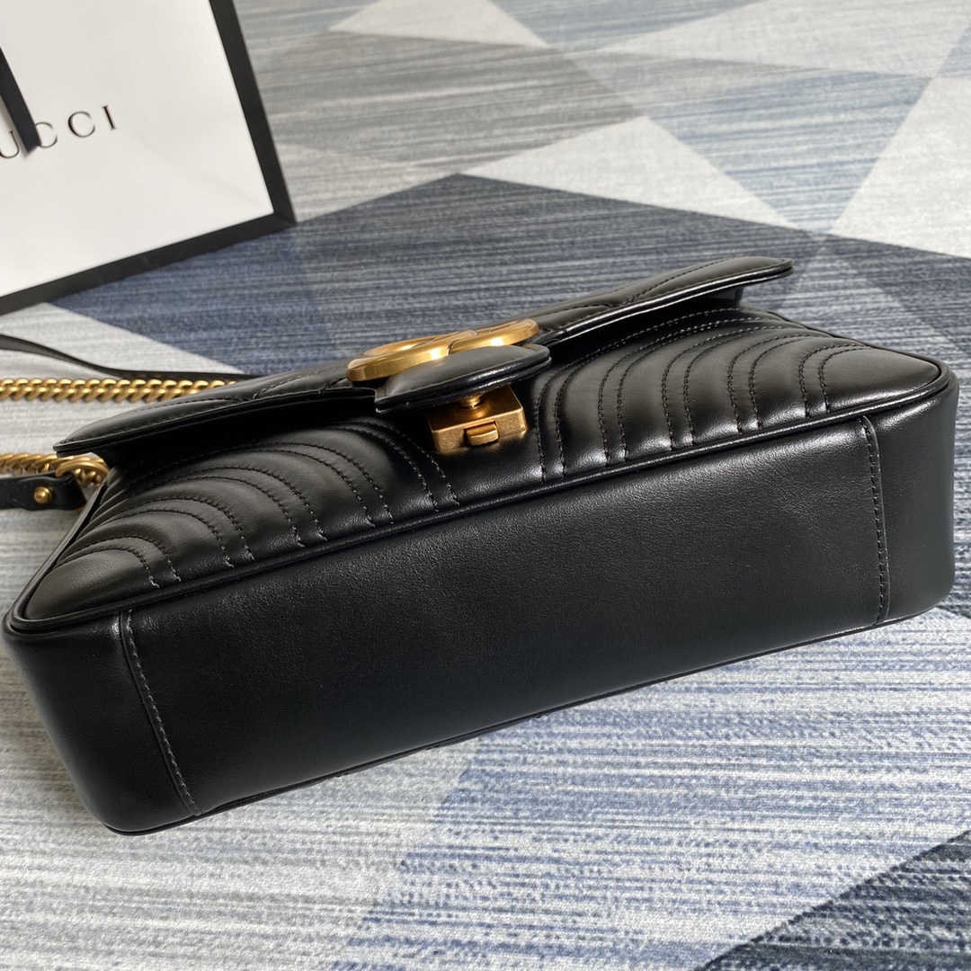 443497 GG Marmont small matelassé shoulder bag, GUCCI SHOULDER BAGS FOR WOMEN