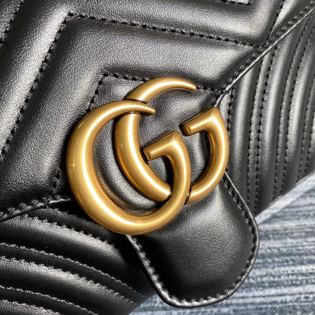 443497 GG Marmont small matelassé shoulder bag, GUCCI SHOULDER BAGS FOR WOMEN