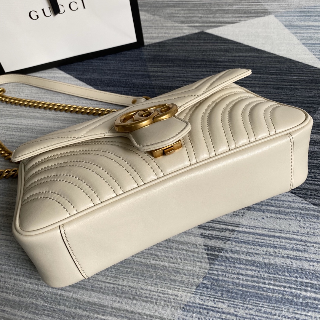 443497 GG Marmont small matelassé shoulder bag, GUCCI SHOULDER BAGS FOR WOMEN
