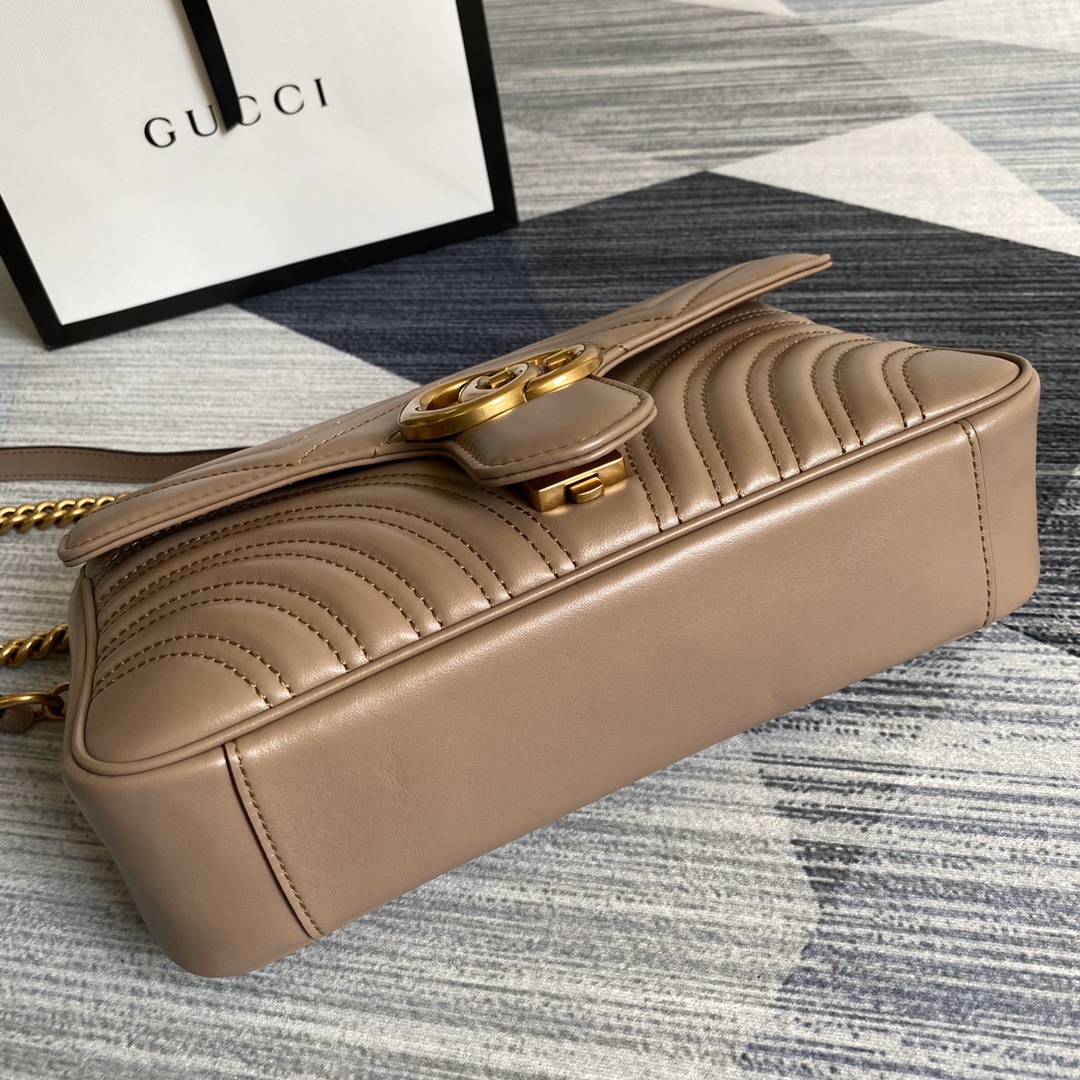 443497 GG Marmont small matelassé shoulder bag, GUCCI SHOULDER BAGS FOR WOMEN