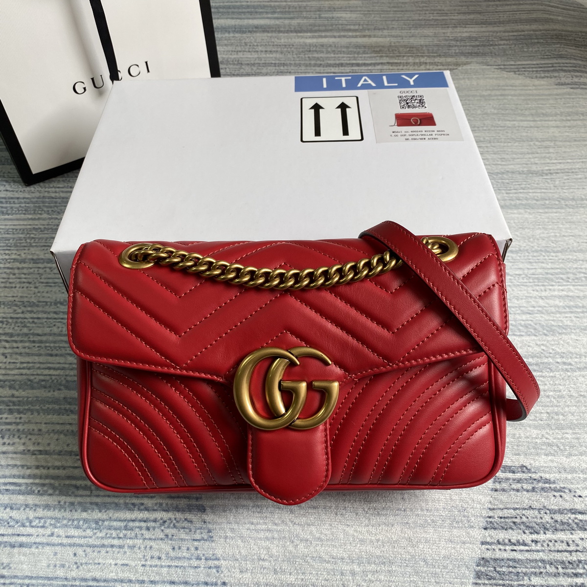 443497 GG Marmont small matelassé shoulder bag, GUCCI SHOULDER BAGS FOR WOMEN
