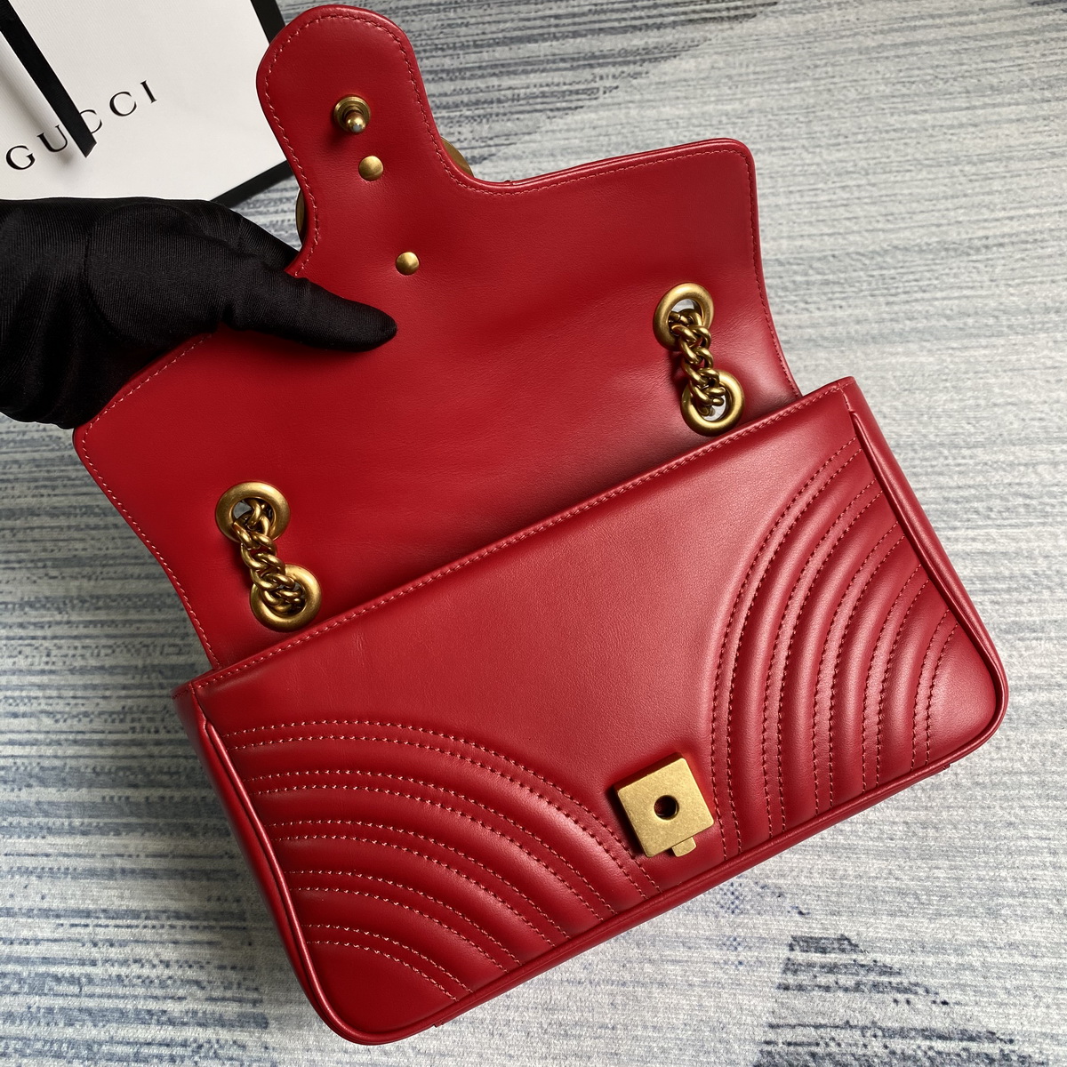 443497 GG Marmont small matelassé shoulder bag, GUCCI SHOULDER BAGS FOR WOMEN