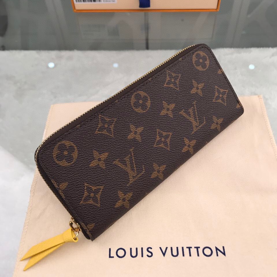 Louis Vuitton LV, M61796, CLEMENCE WALLET, Acid Yellow