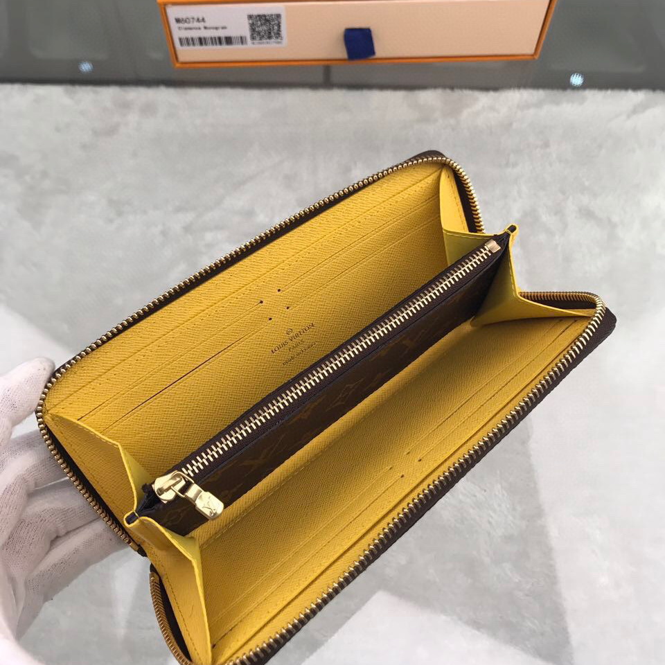 Louis Vuitton LV, M61796, CLEMENCE WALLET, Acid Yellow