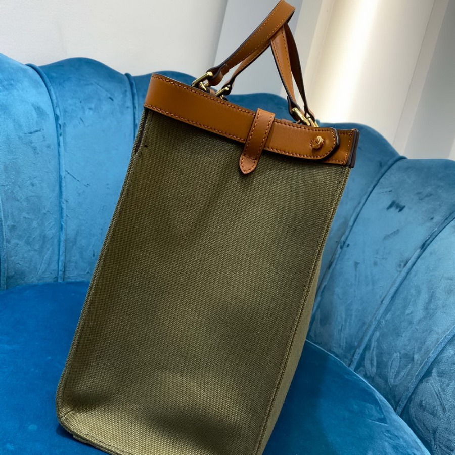 PEEKABOO X-TOTE, Green canvas bag 8BH374A9P6F1891, FENDI HANDBAG
