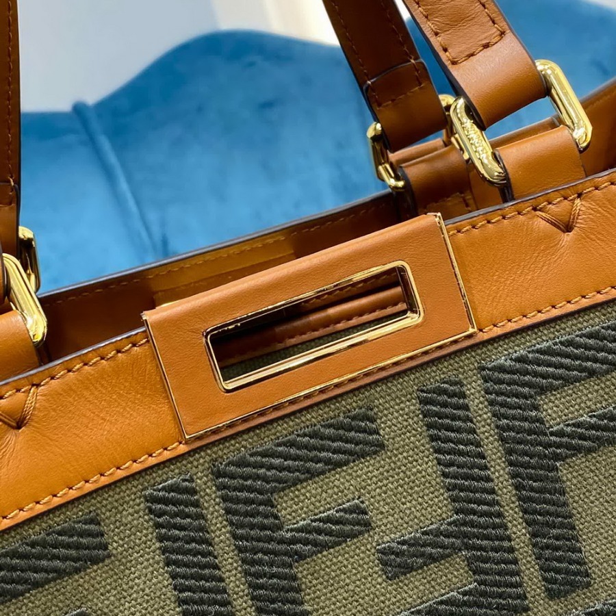 PEEKABOO X-TOTE, Green canvas bag 8BH374A9P6F1891, FENDI HANDBAG