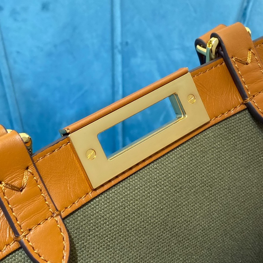 PEEKABOO X-TOTE, Green canvas bag 8BH374A9P6F1891, FENDI HANDBAG