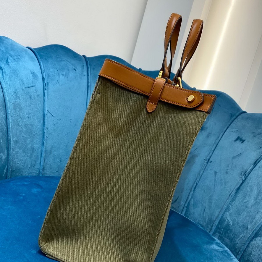 PEEKABOO X-TOTE, Green canvas shopper, FENDI HANDBAG