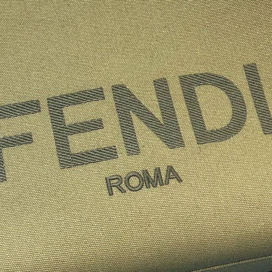 PEEKABOO X-TOTE, Green canvas shopper, FENDI HANDBAG