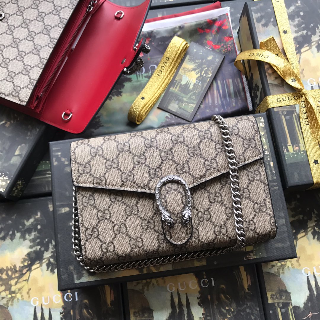 401231 Dionysus GG Supreme chain wallet, GUCCI Chain Wallets for Women