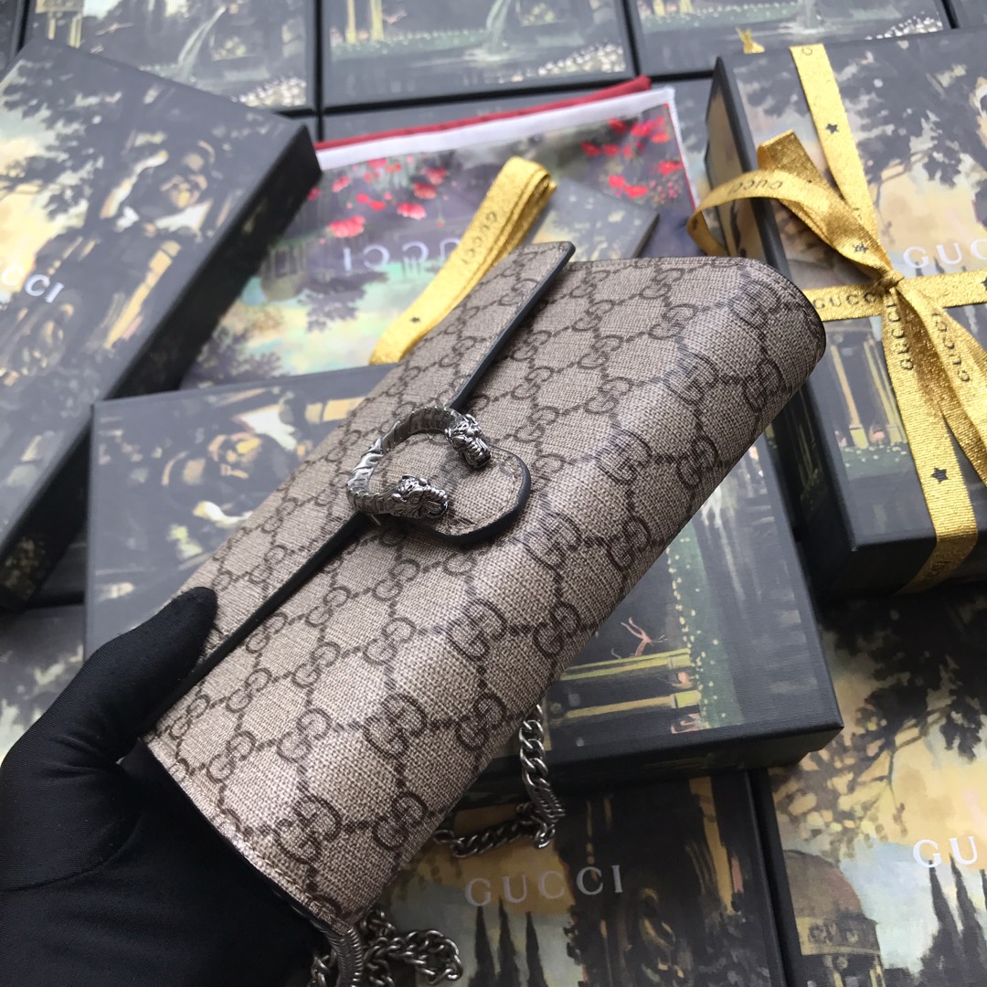 401231 Dionysus GG Supreme chain wallet, GUCCI Chain Wallets for Women