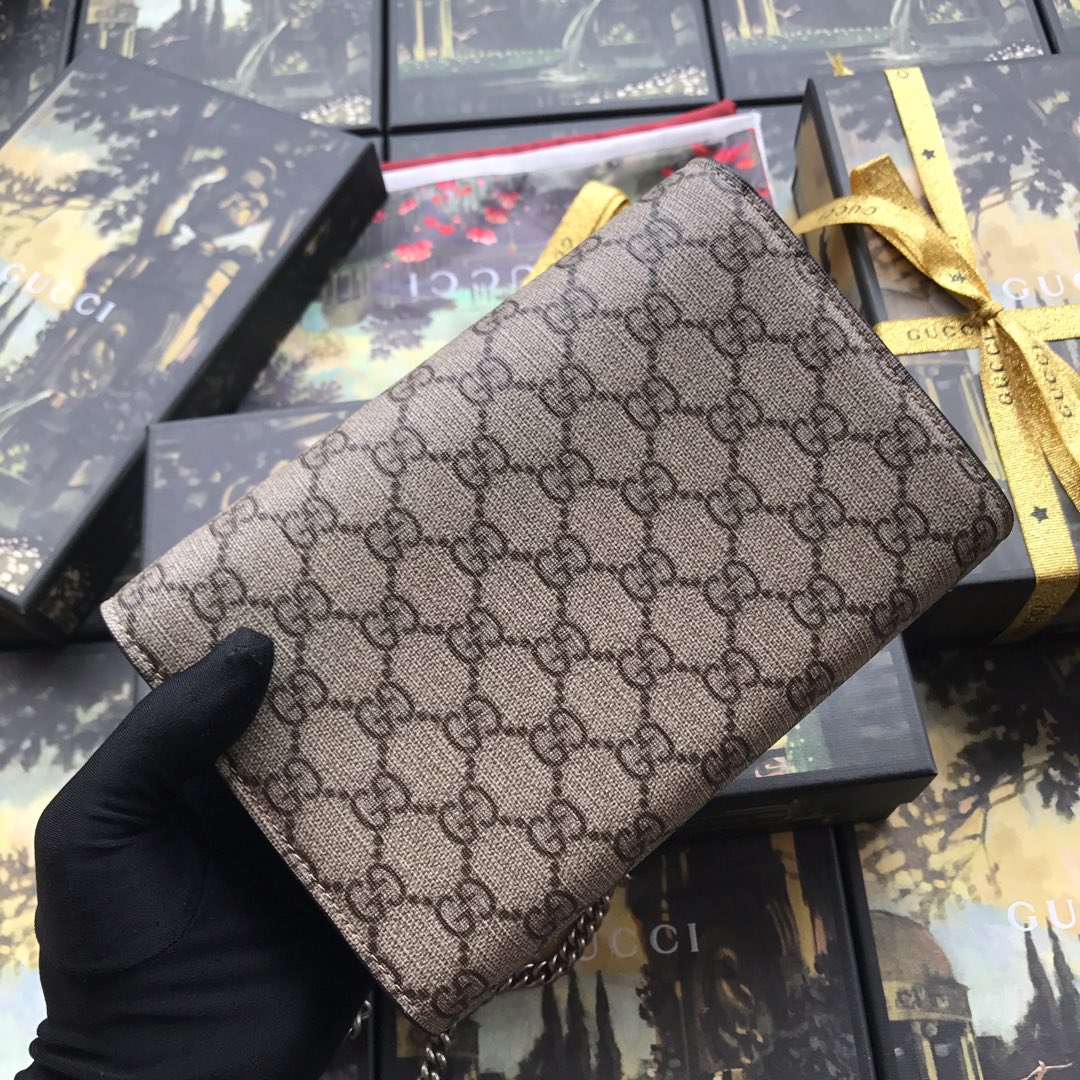401231 Dionysus GG Supreme chain wallet, GUCCI Chain Wallets for Women