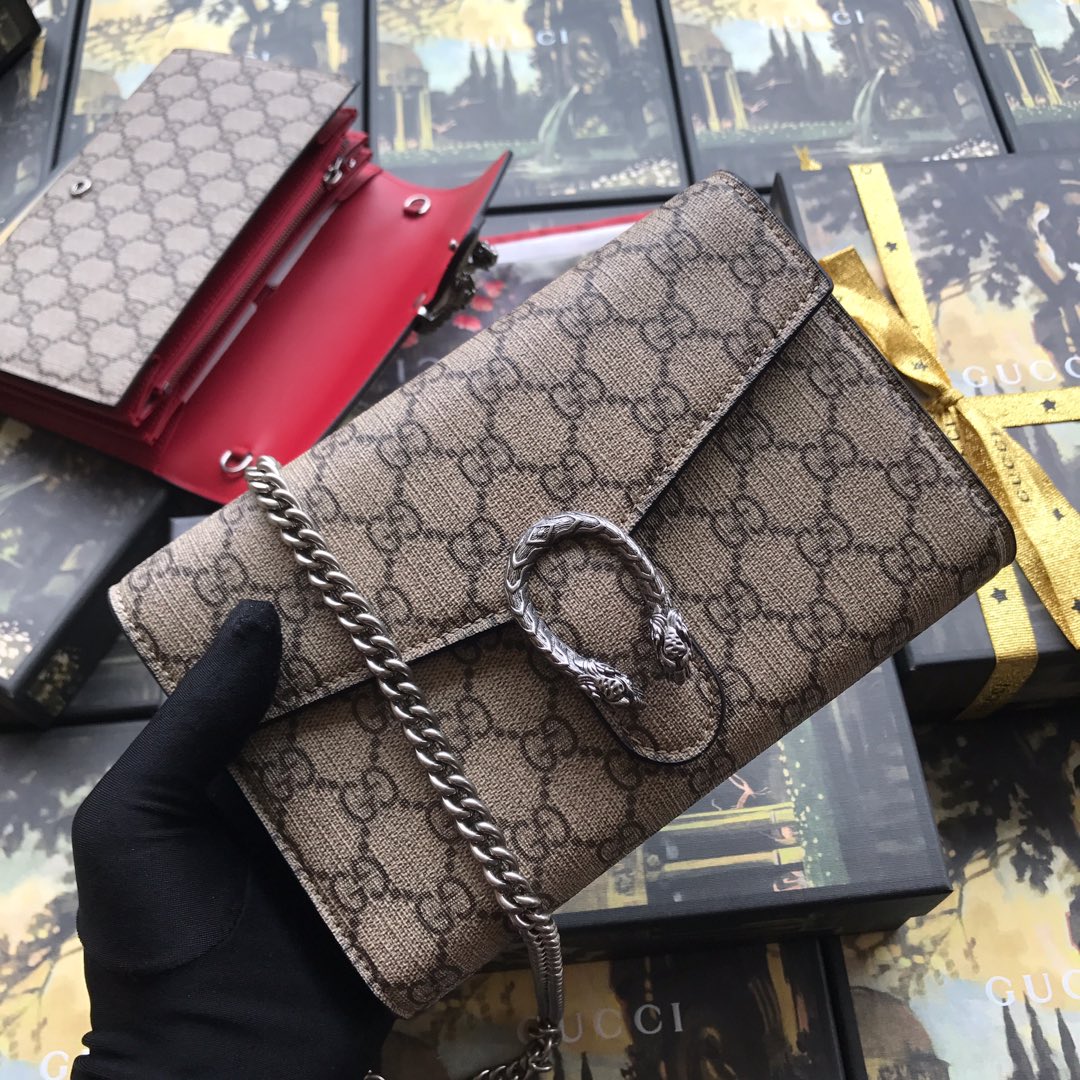 401231 Dionysus GG Supreme chain wallet, GUCCI Chain Wallets for Women