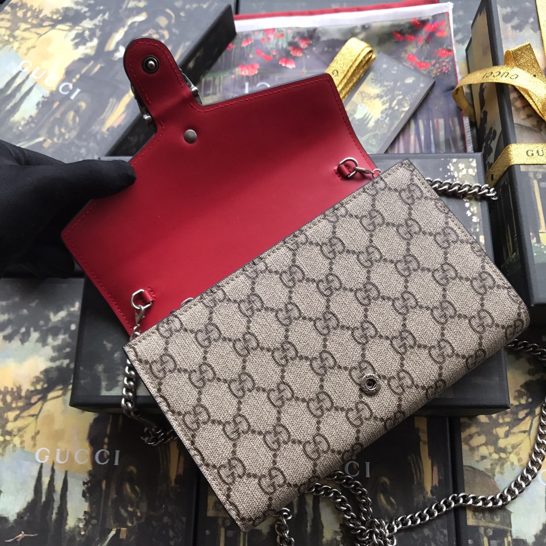 401231 Dionysus GG Supreme chain wallet, GUCCI Chain Wallets for Women