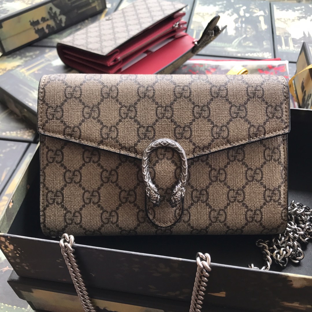 401231 Dionysus GG Supreme chain wallet, GUCCI Chain Wallets for Women