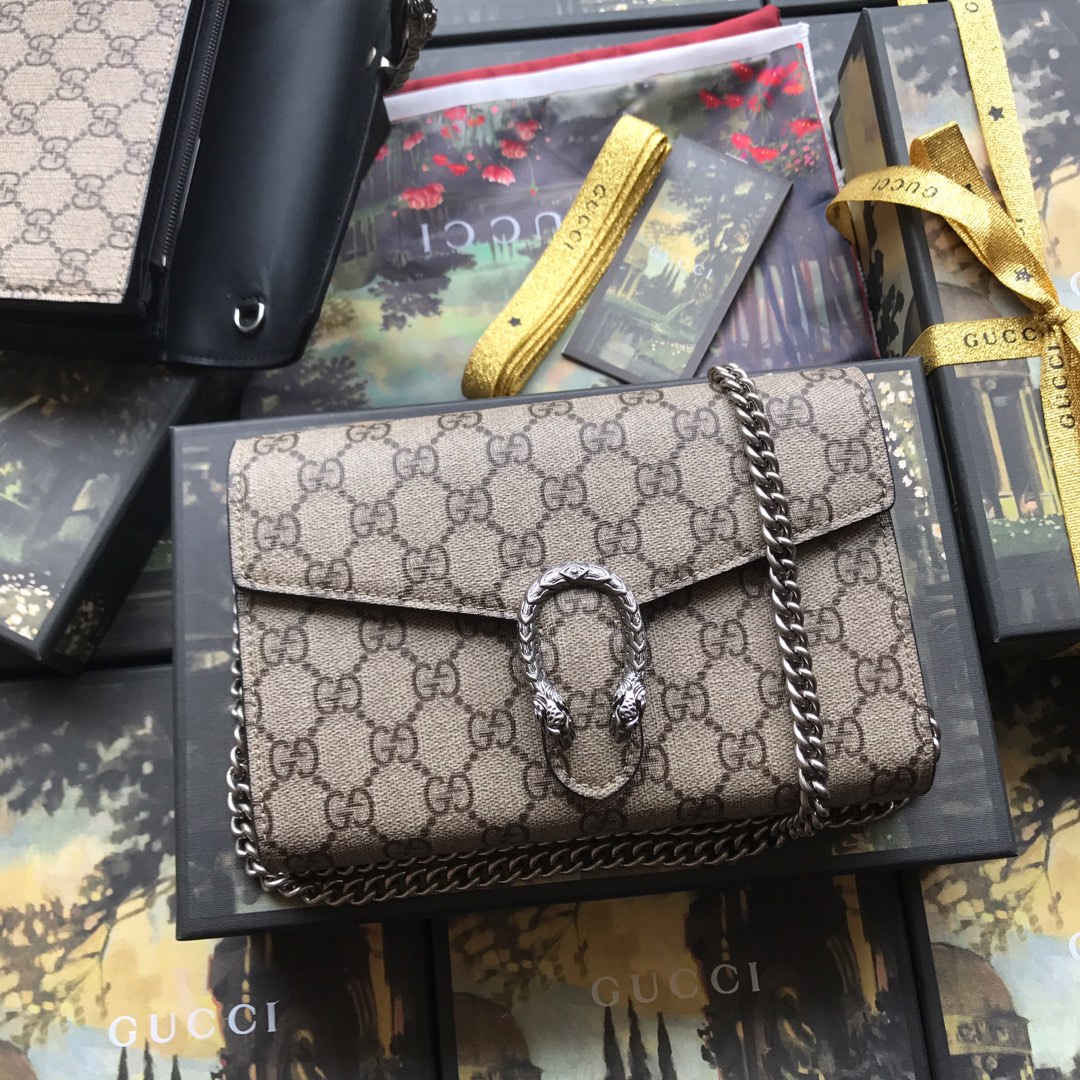 401231 Dionysus GG Supreme chain wallet, GUCCI Chain Wallets for Women