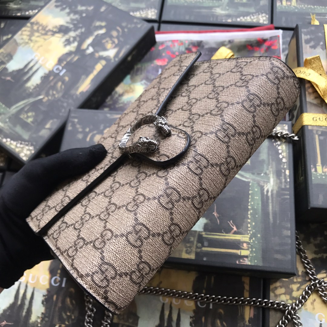 401231 Dionysus GG Supreme chain wallet, GUCCI Chain Wallets for Women