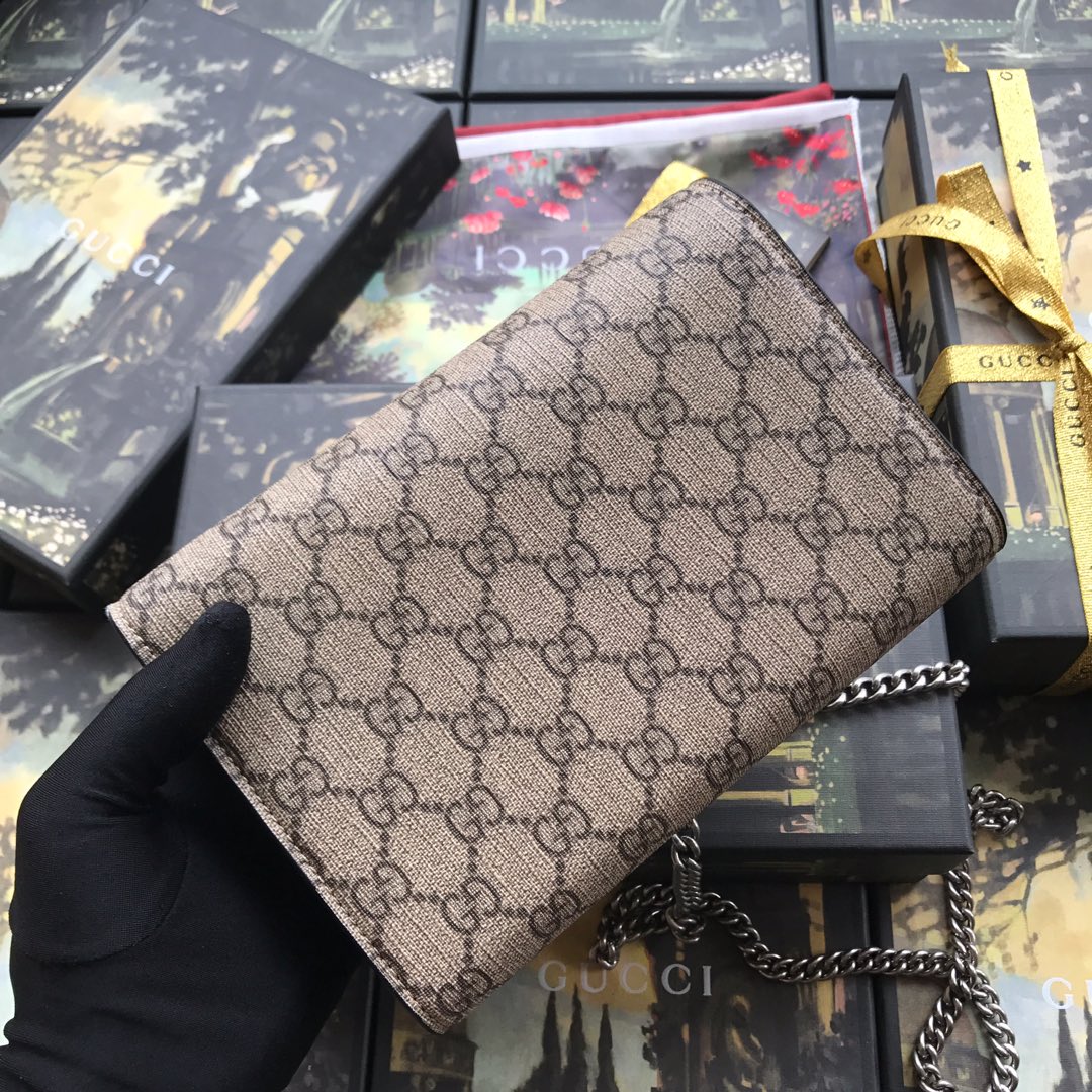 401231 Dionysus GG Supreme chain wallet, GUCCI Chain Wallets for Women
