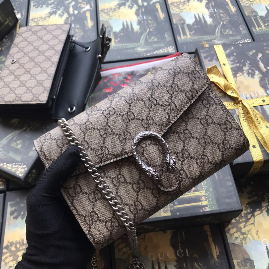 401231 Dionysus GG Supreme chain wallet, GUCCI Chain Wallets for Women