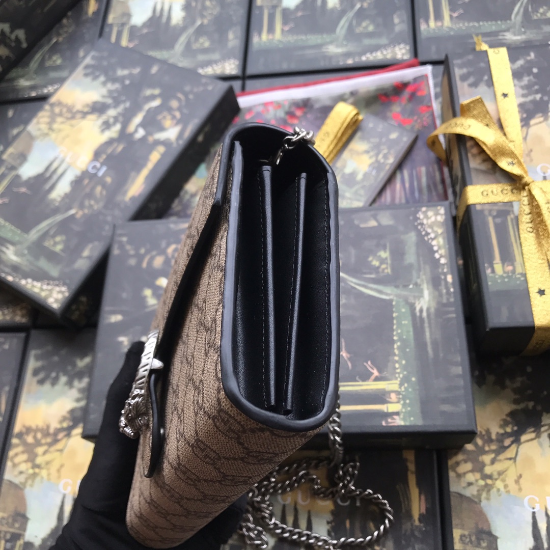 401231 Dionysus GG Supreme chain wallet, GUCCI Chain Wallets for Women